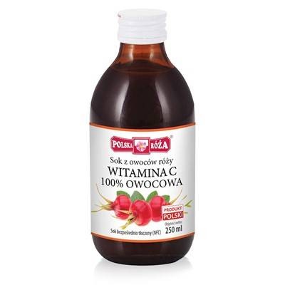 Sok z owoców dzikiej róży Owocowa Witamina C 250 ml - Polska Róża