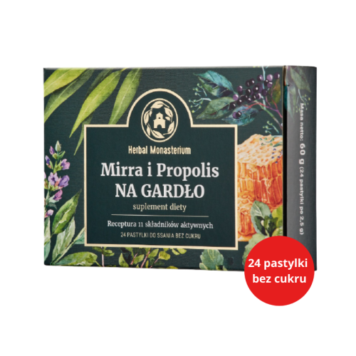 Mirra i Propolis na Gardło bez cukru 24 pastylki - Herbal Monasterium
