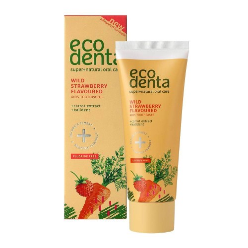 Pasta do zębów dla dzieci o smaku poziomki z ekstraktem z marchwii i bioaktywnym wapniem 75 ml - Ecodenta