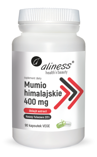 Mumio himalajskie Shilajit extract 400 mg 90 kapsułek vege - Aliness
