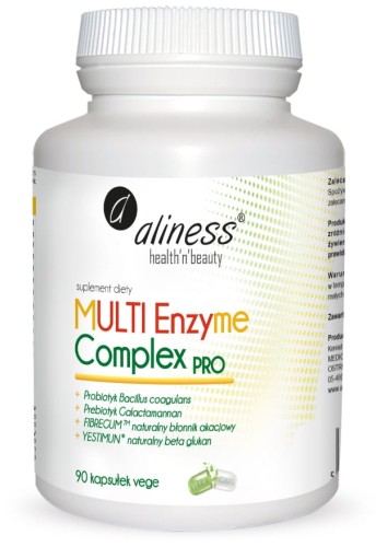 Multi Enzyme Complex Pro 90 kapsułek vege - Aliness