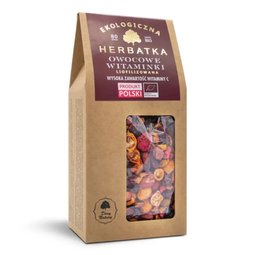 Herbatka liofilizowana Owocowe Witaminki (wysoka zawartość witaminy C) 80 g - Dary Natury