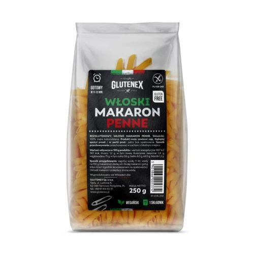 Włoski makaron penne bezglutenowy 250 g - Glutenex