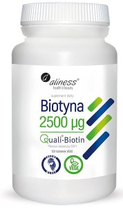 Biotyna 2500 mcg Qualibiotin® 120 tabletek vege - Aliness