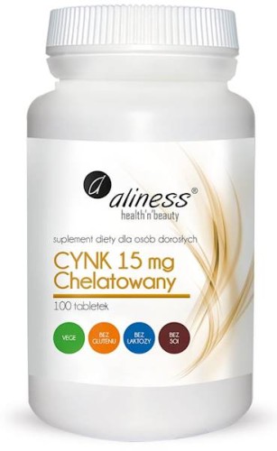 Cynk chelatowany 15 mg 100 tabletek - Aliness