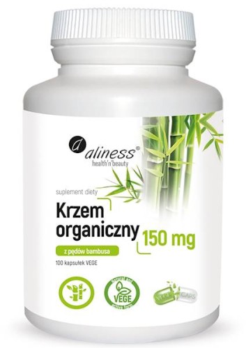 Krzem organiczny z pędów bambusa 150 mg 100 kapsułek vege - Aliness