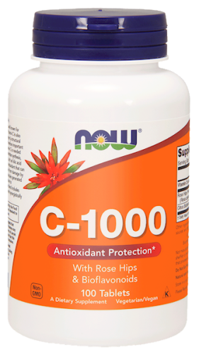 Witamina C 1000 + dzika róża + bioflawonoidy 100 tabletek - Now