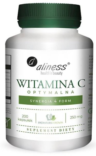 Witamina C optymalna 250 mg 200 kapsułek vege - Aliness