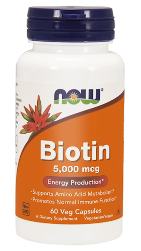 Biotyna (Biotin) 5000 mcg - 60 kapsułek vege - Now