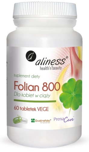 Folian dla kobiet w ciąży 800 µg Prena Care - 60 tabletek vege - Aliness