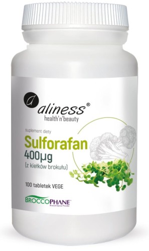 Sulforafan z kiełków brokułu 400 µg x 100 tabletek vege - Aliness