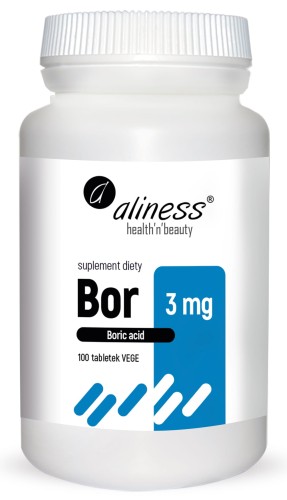 Bor 3 mg (kwas borowy) - 100 tabletek vege - Aliness