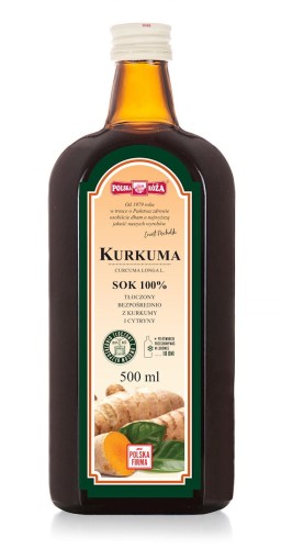 Sok kurkuma z cytryną 100% 500 ml - Polska Róża