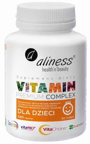 Premium Vitamin Complex dla dzieci 120 tabletek do ssania - Aliness