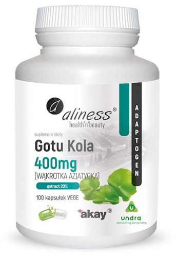 Gotu Kola Centella asiatica Wąkrotka azjatycka 400 mg 100 kapsułek vege - Aliness