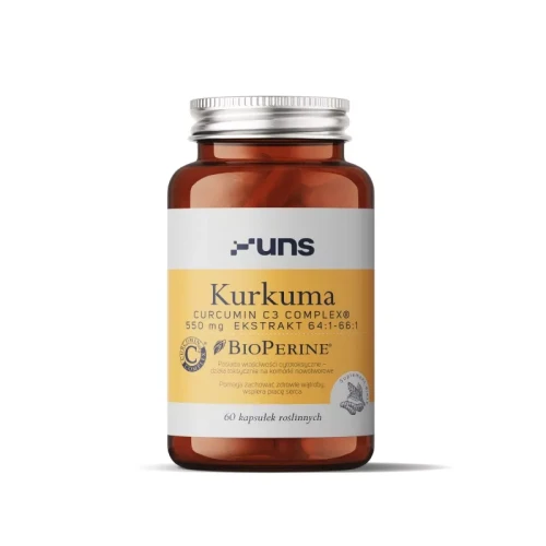 Kurkuma 550 mg + Bioperine 60 kapsułek - UNS