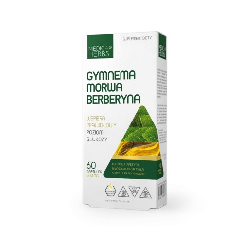 Gymnema Morwa Berberyna 500 mg 60 kapsułek - Medica Herbs