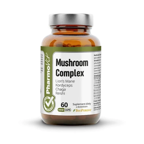 Mushroom Complex (soplówka, chaga, kordyceps, reishi) 60 kapsułek vege - PharmoVit