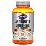 L-Arginine & Ornithine Arginina i Ornityna 500/250 mg 100 kapsułek - Now Sports