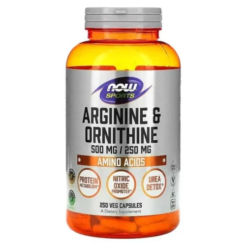 L-Arginine & Ornithine Arginina i Ornityna 500/250 mg - 100 kapsułek - Now Sports