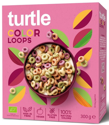 Krążki zbożowe kolorowe bezglutenowe BIO 300 g - Turtle