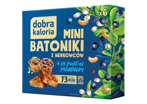 Mini batoniki z nerkowców à la muffin jagodowy 6 sztuk - Dobra Kaloria