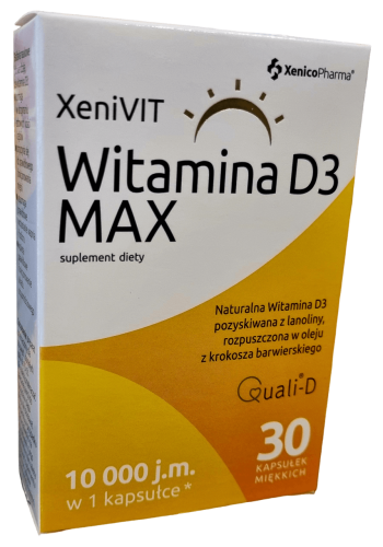 Witamina D3 MAX 10 000 IU 30 kapsułek - Xenico Pharma