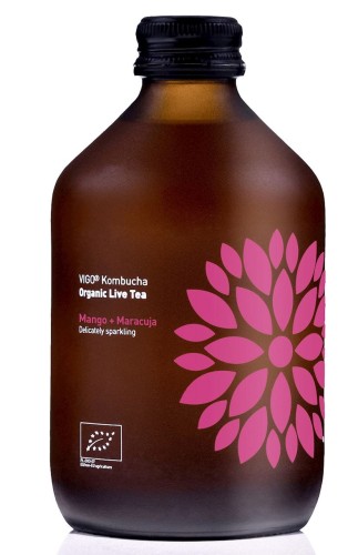 Kombucha z mango i marakują bezglutenowa organiczna BIO 330 ml - Vigo