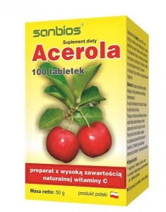 Acerola 500 mg 100 tabletek - Sanbios