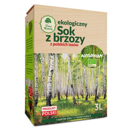 Ekologiczny Sok z Brzozy 100% naturalny 3 l - Dary Natury