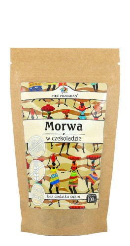 Morwa w czekoladzie bez cukru bezglutenowa 100 g - Pięć Przemian
