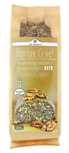 Mieszanka do chleba KETO z orzechami włoskimi 500 g - Pięć Przemian