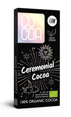 Kakao ceremonialne (tabliczka gorzka czekolada 100%) BIO 50 g - Cocoa