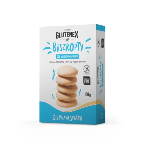 Bezglutenowe biszkopty bez dodatku cukrów 100 g - Glutenex