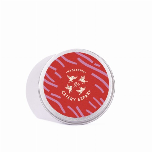 Okrągła puszka na szampon lub odżywkę czerwono-różowa 60 ml - Cztery Szpaki