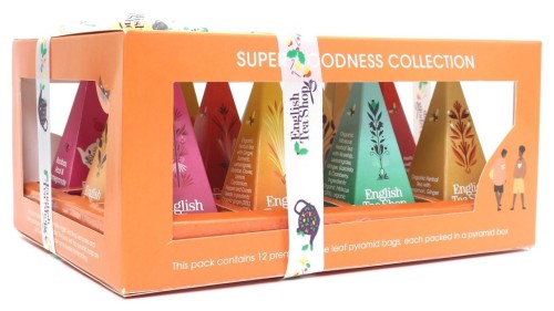 Kolekcja ekologicznych herbat - 12 piramidek w 6 różnych smakach Super Goodness Collection 24 g - English Tea Shop