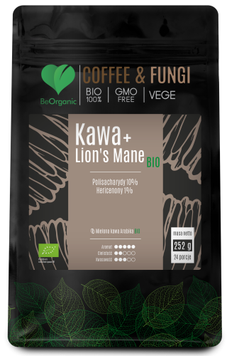 Kawa Arabica mielona + Lion's Mane BIO 252 g - BeOrganic