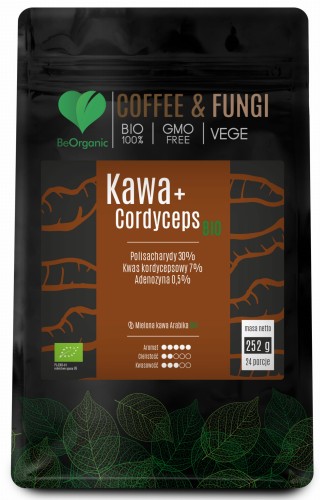 Kawa Arabica mielona + Cordyceps BIO 252 g - BeOrganic