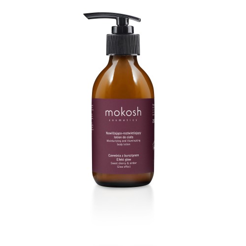 Nawilżająco-rozświetlający lotion do ciała Czereśnia z Bursztynem Efekt Glow 200 ml - Mokosh