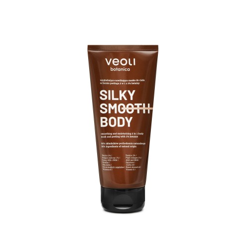 Wygładzająco-nawilżająca maska do ciała w formie peelingu 2 w 1 z 3% betainy Silky Smooth Body 180 ml - Veoli Botanica