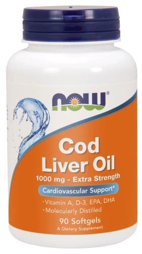 Cod Liver Oil Tran z Dorsza 1000 mg - 90 kapsułek - Now