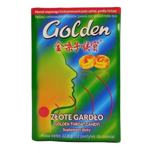 Złote gardło Golden Throat pastylki do ssania (12 sztuk)