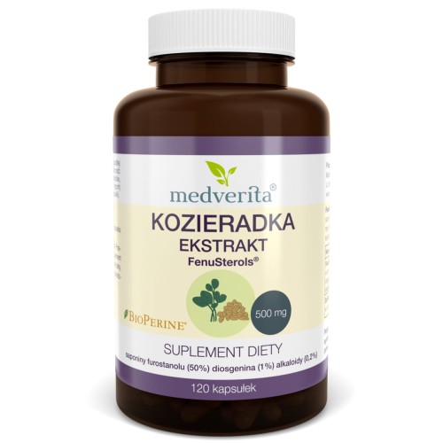 Kozieradka FenuSterols ekstrakt - 120 kapsułek - Medverita