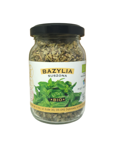 Bazylia suszona bezglutenowa BIO w słoiczku - Pięć Przemian