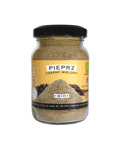 Pieprz czarny mielony BIO bezglutenowy 100 g - Pięć Przemian