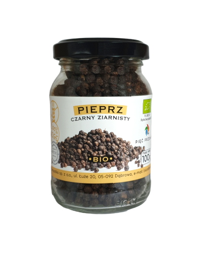 Pieprz czarny ziarnisty BIO bezglutenowy 100 g - Pięć Przemian