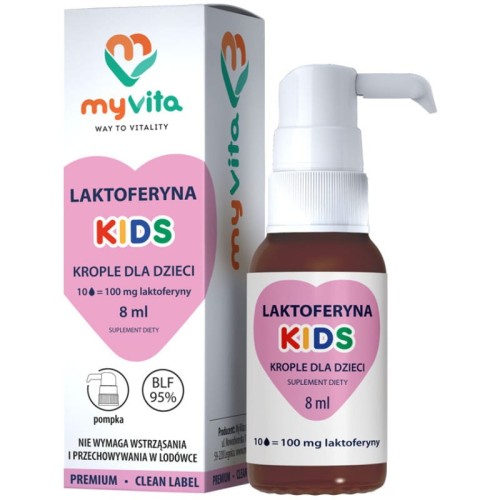 Laktoferyna Kids krople dla dzieci z pompką BLF95% 8 ml - MyVita