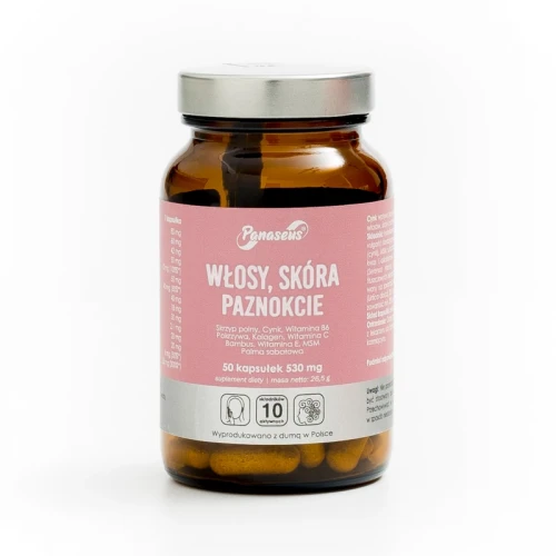 Włosy Skóra Paznokcie - 50 kapsułek roślinnych - Panaseus