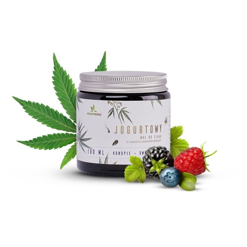 Jogurtowy mus do ciała konopny z CBD Owoce Leśne 100 ml - Hemp King