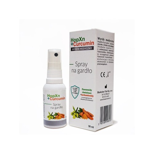 HopXn + Curcumin Spray na gardło - wyrób medyczny - BioActive-Tech